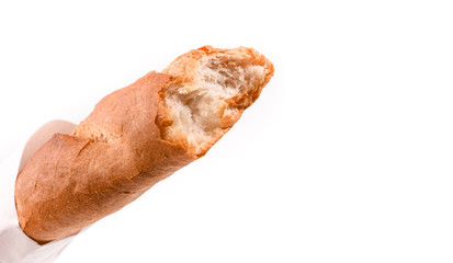 long loaf isolated on white background