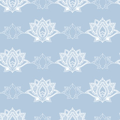 Lotus seamless pattern. Floral background. Oriental ornament.