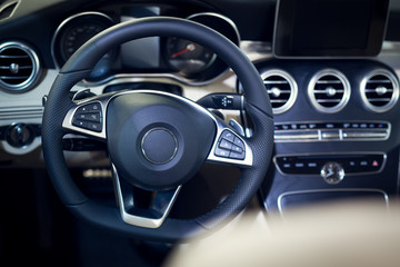 Fototapeta premium Interior of luxurious sport car