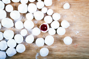 Cranberries in powdered sugar