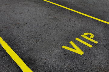 VIP service symbol with a first class reserved parking with a blank area for text.