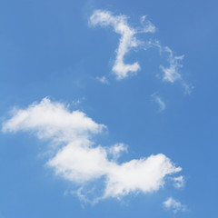 blue sky with cloud shape on daylight.