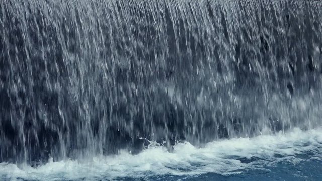 4K Outdoor Waterfall with Blue Water