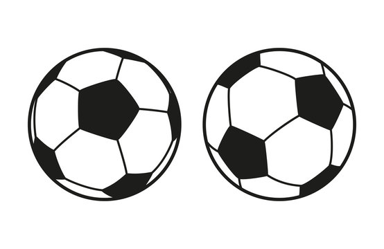 Set of icons of soccer balls. Football balls isolated on white background. Vector