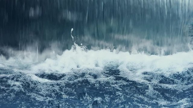 4K Outdoor Waterfall with Blue Water