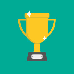 Trophy cup vector icon