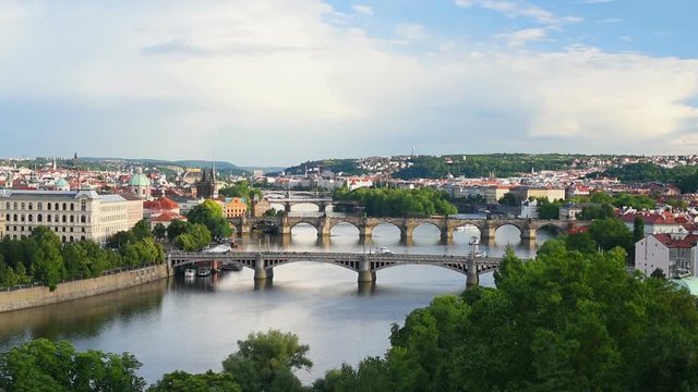 Cityscape of Prague in a summer day