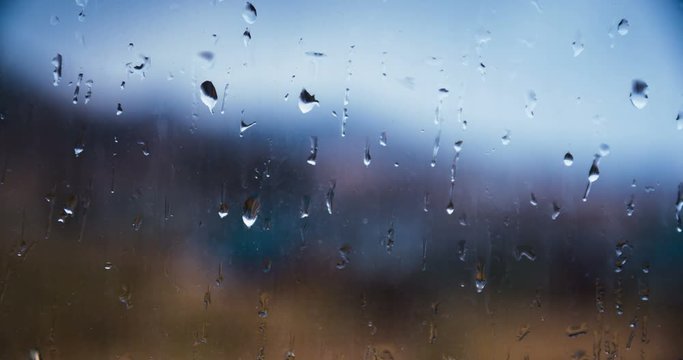 drops of rain drops on a glas