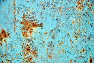 Blue old surface with rust