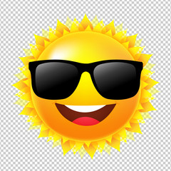 Yellow Sun With Sunglasses
