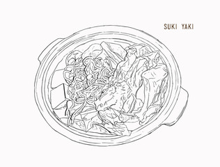 sukiyaki pot objects drawing graphic design objects.