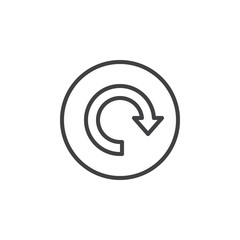 Reload, arrow around circular line icon. Round simple sign. Flat style vector symbol