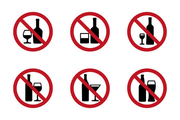 No alcohol icons set