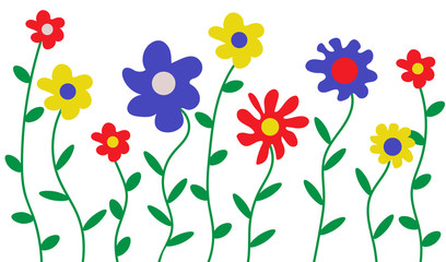 Background of various spring flowers