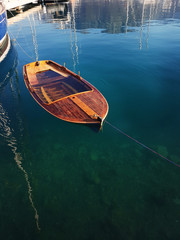 Drowned wooden boat