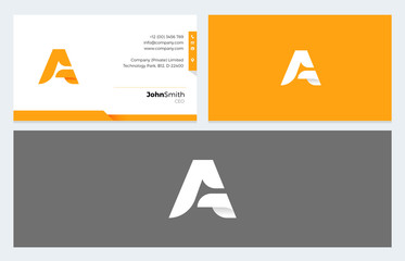 A Letter Origami logo and Business Card template
