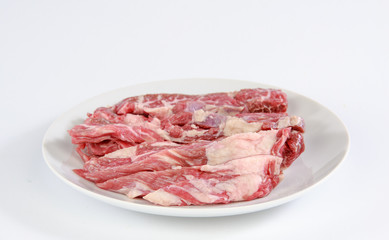 Beef ribs isolated on white background
