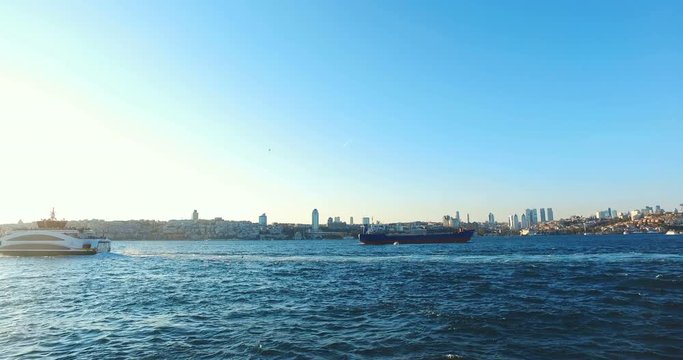 Istanbul. Uskudar view at sunset in Turkey. High quality footage - 4k. Real Time.