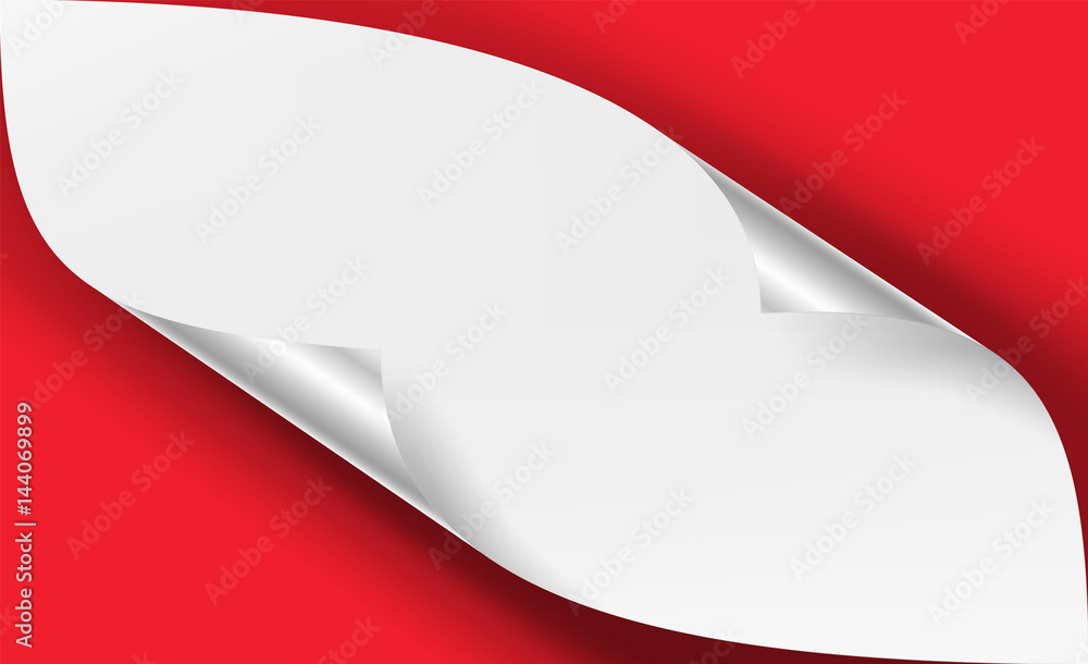 Aufkleber curled metallic corner vector. realistic paper with soft shadow mock up close up isolated.