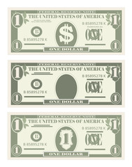 Usa banking currency, cash symbol 1 dollar bill. 