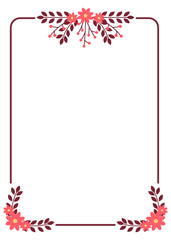 Floral decorative frame card with blank space