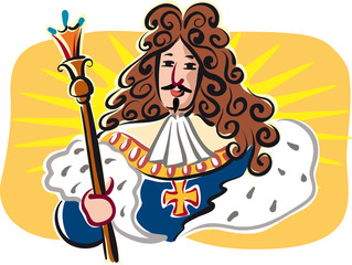 Sun King, Louis XIV, king of France.