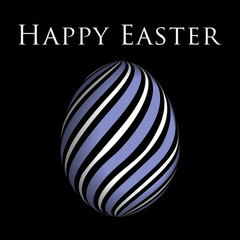 greeting card - purple, white Easter egg and text