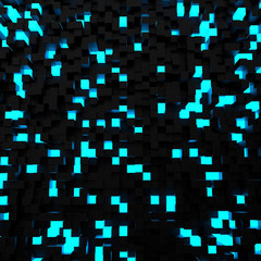 Abstract computer background with blue illuminated