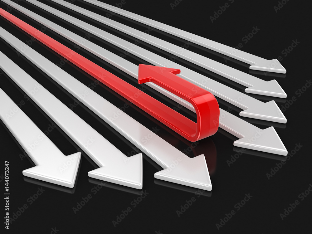 Poster 3d arrows back. image with clipping path