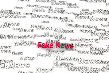 abstract fake news on white background 3D rendering