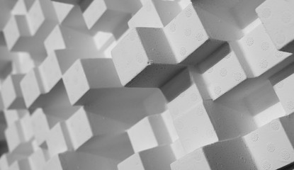 White styrofoam surface made of cubes