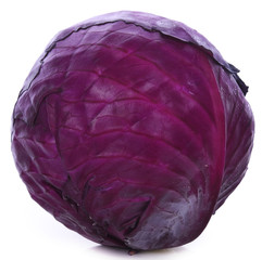 Purple cabbage isolated on white background