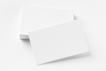 Photo of business cards. Template for branding identity. Isolated with clipping path.
