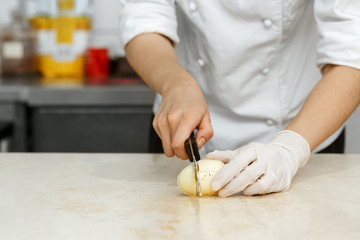 Chef preparing a unique dessert