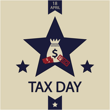 Tax day card or backgroud. vector illustration.