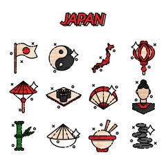Japan Flat Icons
