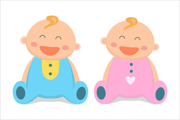 Baby flat icon. Baby boy and baby girl. Vector illustration.