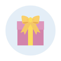 Gift box icon. Flat design