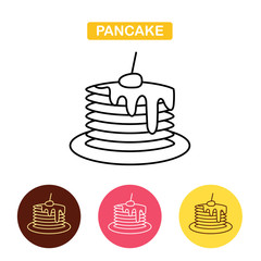 Pancakes with jam simple icon.
