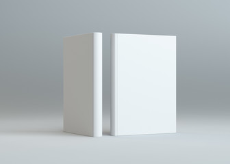 Mock up blank books, on gray background