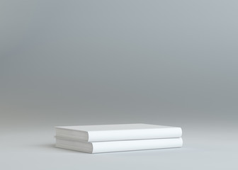 Two empty white books