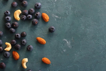 blueberry and nuts background