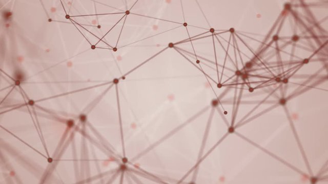 Network Technology Loop 1C: dynamic abstract network plexus connections wire-frame web, warm red orange tone, 4K UltraHD and FullHD and seamlessly loop-able 