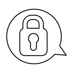 speech bubble with safe padlock isolated icon vector illustration design