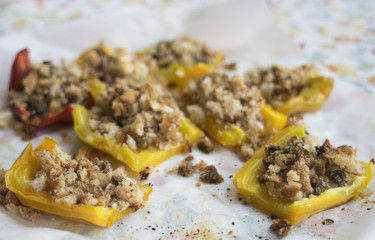 bell peppers filled with spiced breadcrumb