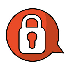 speech bubble with safe padlock isolated icon vector illustration design