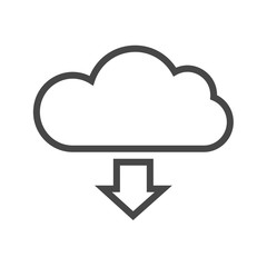 Cloud Storage Thin Line Vector Icon. Flat icon isolated on the white background. Editable EPS file. Vector illustration.