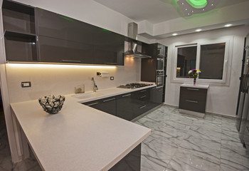 Modern kitchen in a luxury apartment
