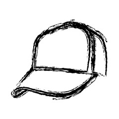 monochrome sketch of baseball cap vector illustration