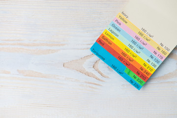 Color card. Color guide closeup